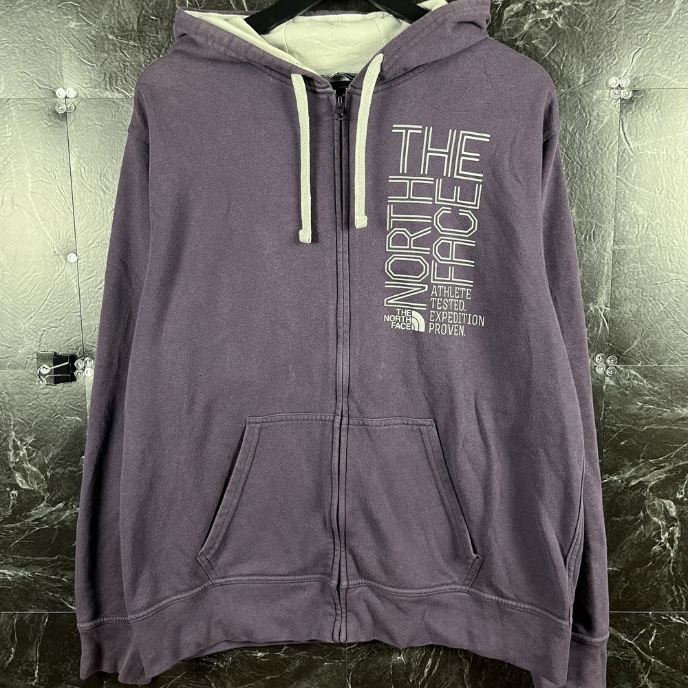 The North Face Men's Purple Fleece Zip Hoodie Large
